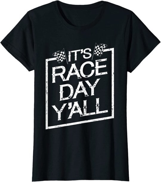 It's Race Day Y'all Dirt Track Racing Checkered Flag T-Shirt