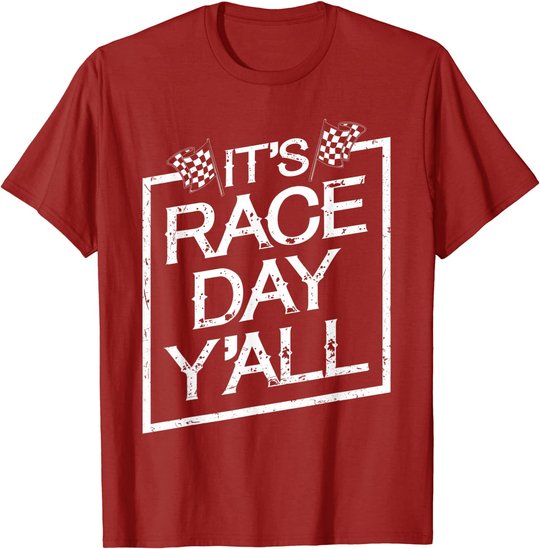It's Race Day Y'all Dirt Track Racing Checkered Flag T-Shirt
