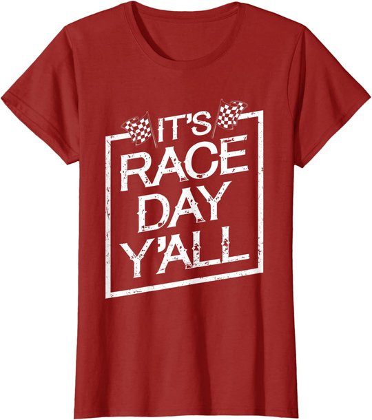 It's Race Day Y'all Dirt Track Racing Checkered Flag T-Shirt