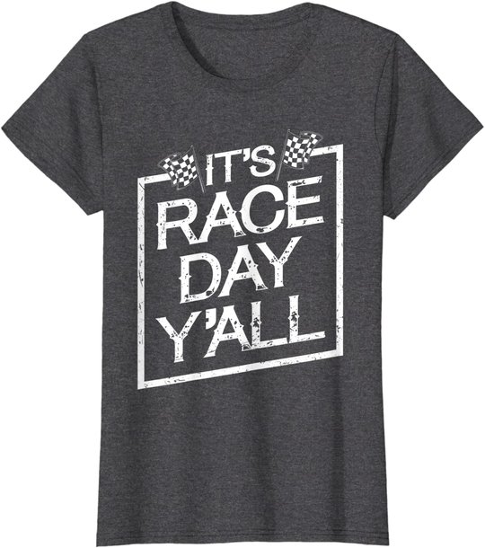 It's Race Day Y'all Dirt Track Racing Checkered Flag T-Shirt