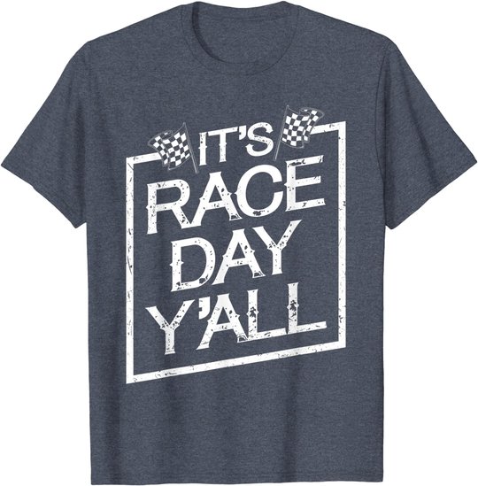It's Race Day Y'all Dirt Track Racing Checkered Flag T-Shirt