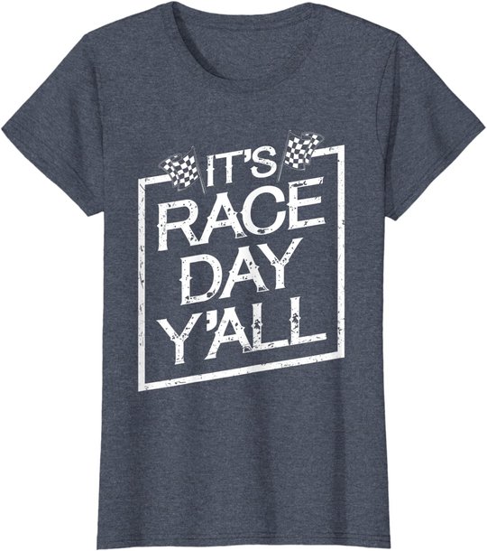 It's Race Day Y'all Dirt Track Racing Checkered Flag T-Shirt