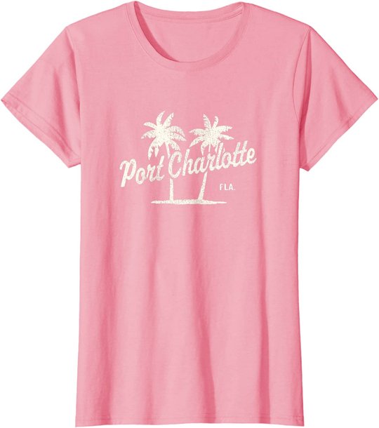 Port Charlotte Florida Vintage 70s Palm Trees Graphic T-Shirt