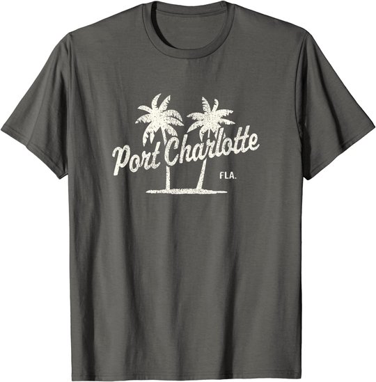 Port Charlotte Florida Vintage 70s Palm Trees Graphic T-Shirt