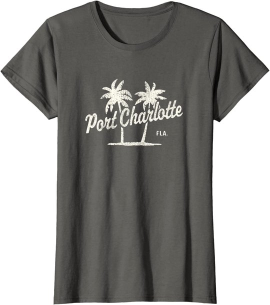 Port Charlotte Florida Vintage 70s Palm Trees Graphic T-Shirt