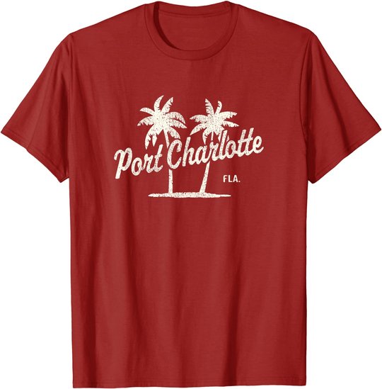 Port Charlotte Florida Vintage 70s Palm Trees Graphic T-Shirt