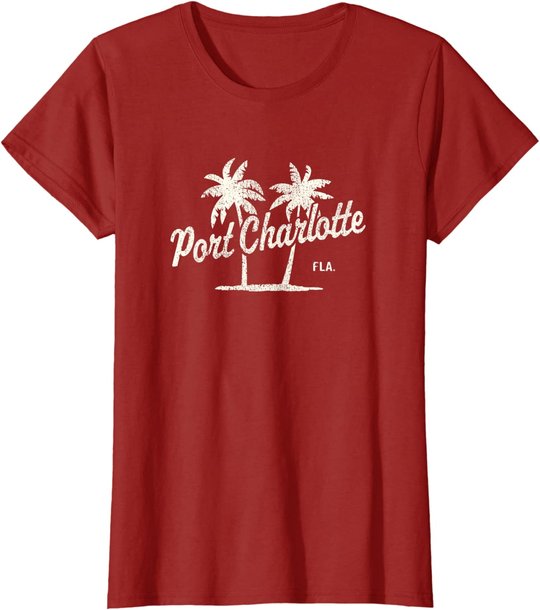 Port Charlotte Florida Vintage 70s Palm Trees Graphic T-Shirt