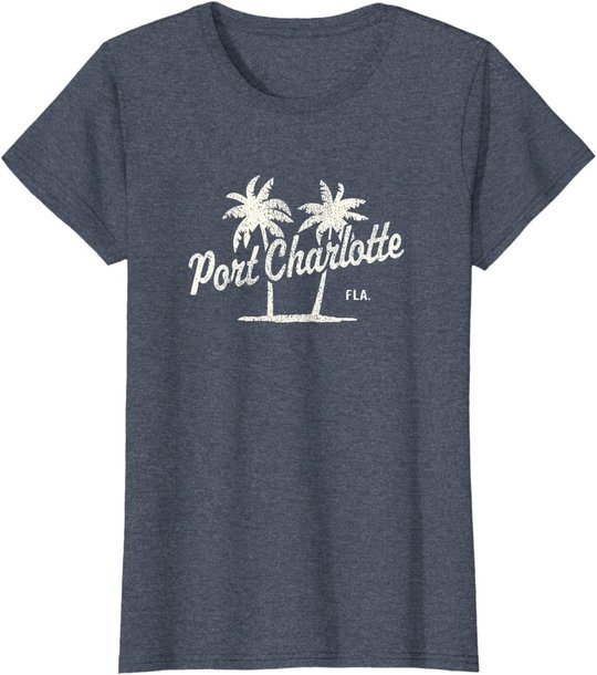 Port Charlotte Florida Vintage 70s Palm Trees Graphic T-Shirt