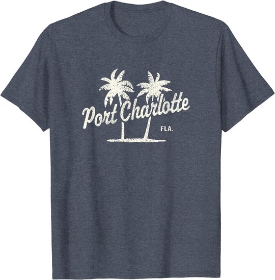 Port Charlotte Florida Vintage 70s Palm Trees Graphic T-Shirt