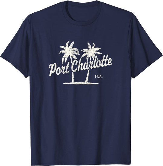 Port Charlotte Florida Vintage 70s Palm Trees Graphic T-Shirt