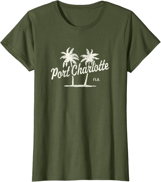Port Charlotte Florida Vintage 70s Palm Trees Graphic T-Shirt