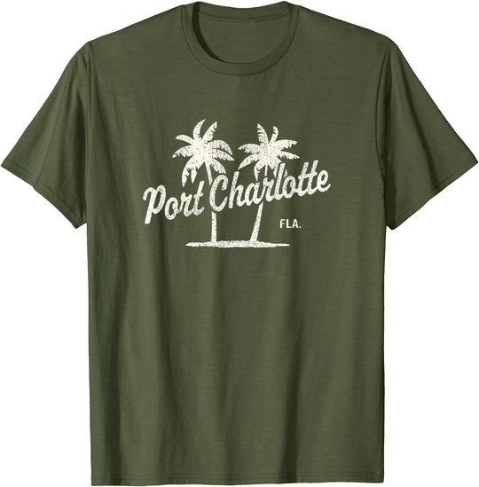 Port Charlotte Florida Vintage 70s Palm Trees Graphic T-Shirt