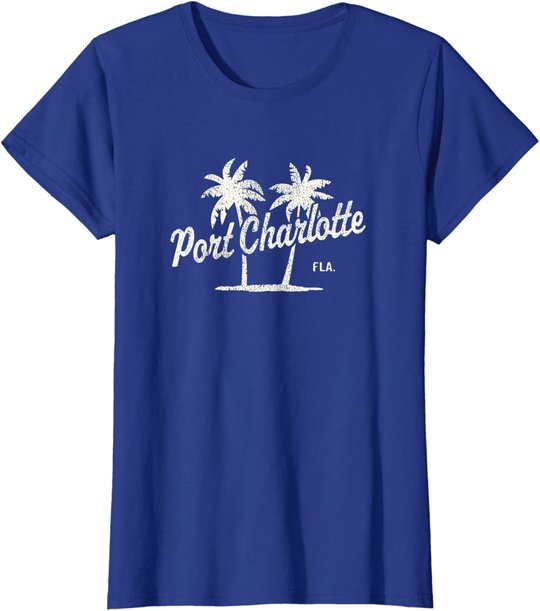 Port Charlotte Florida Vintage 70s Palm Trees Graphic T-Shirt