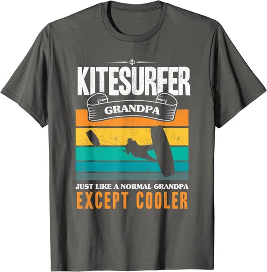 Mens Kitesurfing Grandpa Kiteboarder Grandfather Kite Kitesurfer T-Shirt
