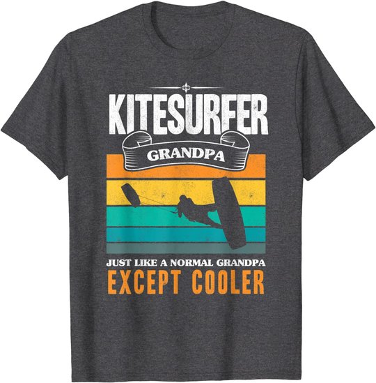Mens Kitesurfing Grandpa Kiteboarder Grandfather Kite Kitesurfer T-Shirt