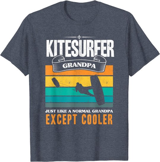 Mens Kitesurfing Grandpa Kiteboarder Grandfather Kite Kitesurfer T-Shirt
