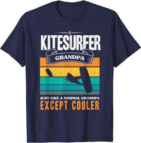 Mens Kitesurfing Grandpa Kiteboarder Grandfather Kite Kitesurfer T-Shirt