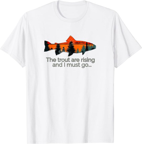 Fly Fishing Apparel & Decor Rising Trout Flies by Black Fly T-Shirt