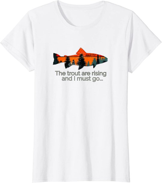 Fly Fishing Apparel & Decor Rising Trout Flies by Black Fly T-Shirt