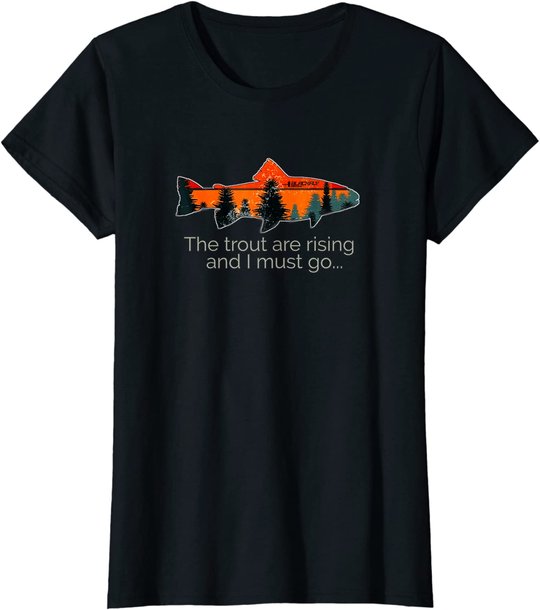 Fly Fishing Apparel & Decor Rising Trout Flies by Black Fly T-Shirt