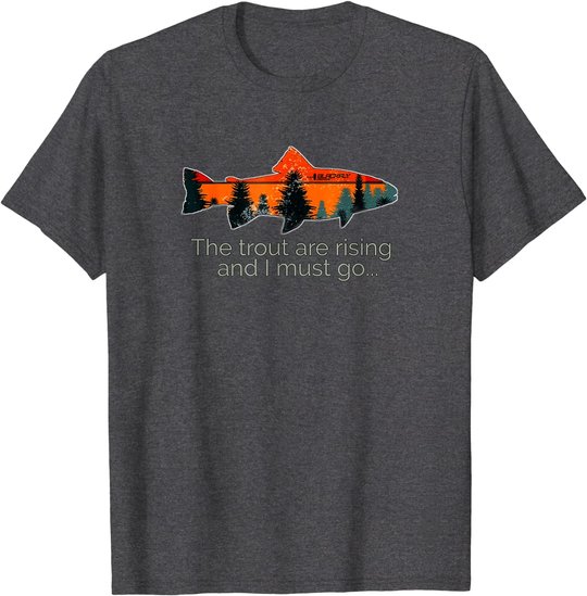 Fly Fishing Apparel & Decor Rising Trout Flies by Black Fly T-Shirt