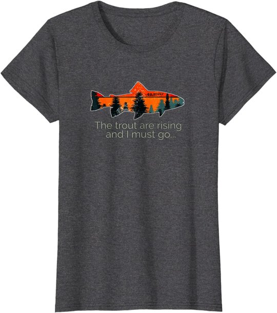 Fly Fishing Apparel & Decor Rising Trout Flies by Black Fly T-Shirt