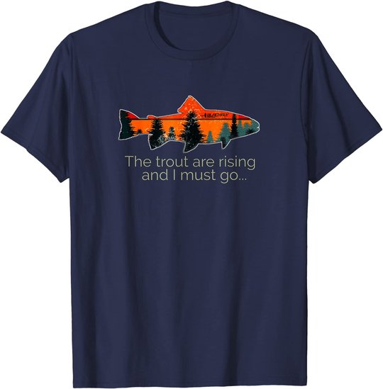 Fly Fishing Apparel & Decor Rising Trout Flies by Black Fly T-Shirt