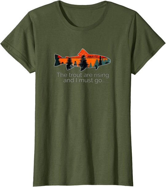 Fly Fishing Apparel & Decor Rising Trout Flies by Black Fly T-Shirt