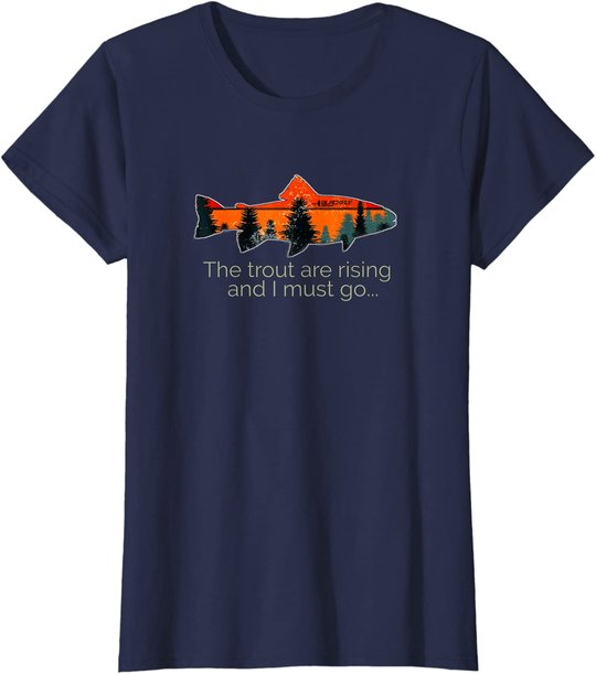 Fly Fishing Apparel & Decor Rising Trout Flies by Black Fly T-Shirt