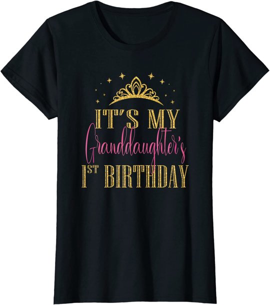 It's My Granddaughter 1st Birthday Girls Party Matching T-Shirt