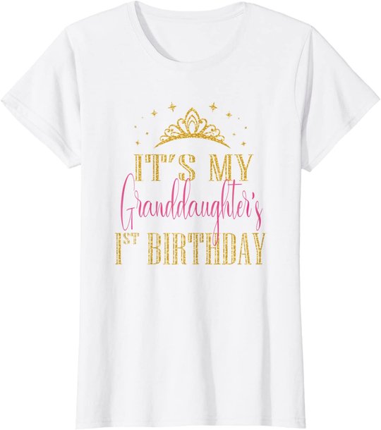 It's My Granddaughter 1st Birthday Girls Party Matching T-Shirt