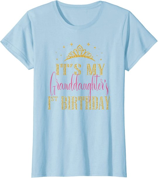 It's My Granddaughter 1st Birthday Girls Party Matching T-Shirt