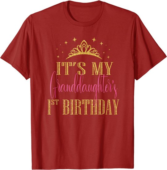 It's My Granddaughter 1st Birthday Girls Party Matching T-Shirt