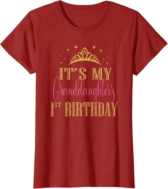 It's My Granddaughter 1st Birthday Girls Party Matching T-Shirt