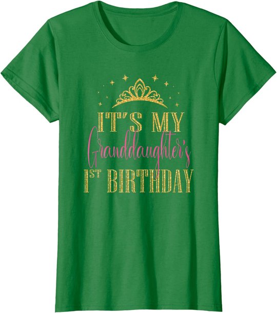 It's My Granddaughter 1st Birthday Girls Party Matching T-Shirt