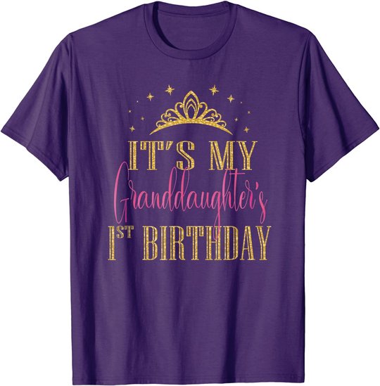 It's My Granddaughter 1st Birthday Girls Party Matching T-Shirt