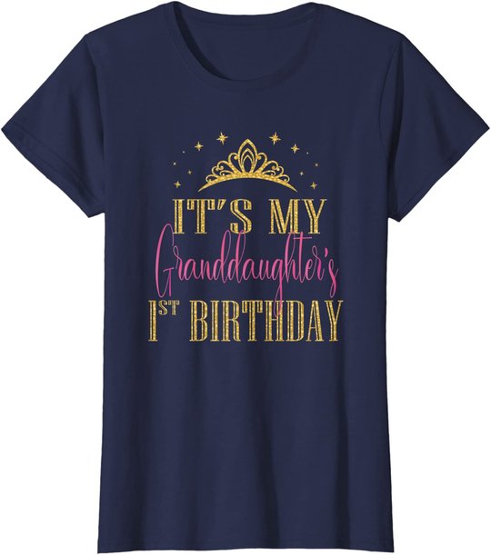 It's My Granddaughter 1st Birthday Girls Party Matching T-Shirt