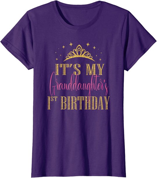 It's My Granddaughter 1st Birthday Girls Party Matching T-Shirt