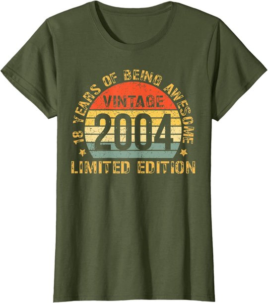 Turning 18 Birthday Decorations Men 18th BDay 2004 Birthday T-Shirt