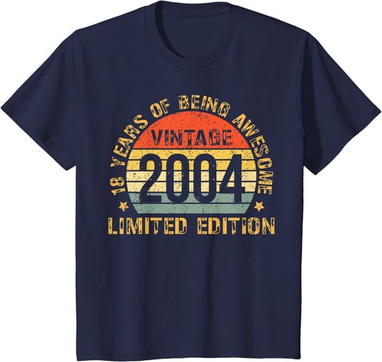 Turning 18 Birthday Decorations Men 18th BDay 2004 Birthday T-Shirt