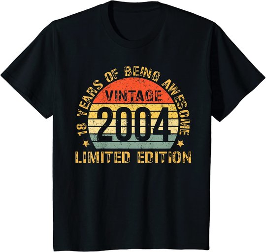 Turning 18 Birthday Decorations Men 18th BDay 2004 Birthday T-Shirt