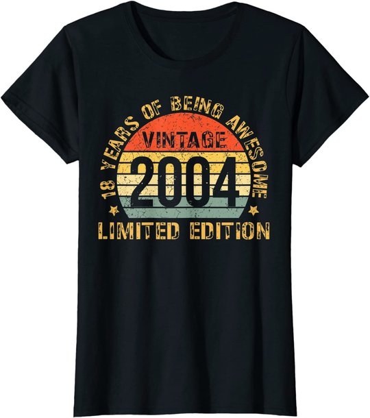 Turning 18 Birthday Decorations Men 18th BDay 2004 Birthday T-Shirt