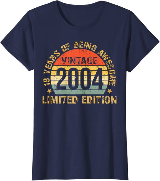 Turning 18 Birthday Decorations Men 18th BDay 2004 Birthday T-Shirt