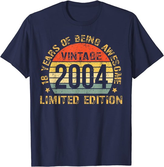 Turning 18 Birthday Decorations Men 18th BDay 2004 Birthday T-Shirt