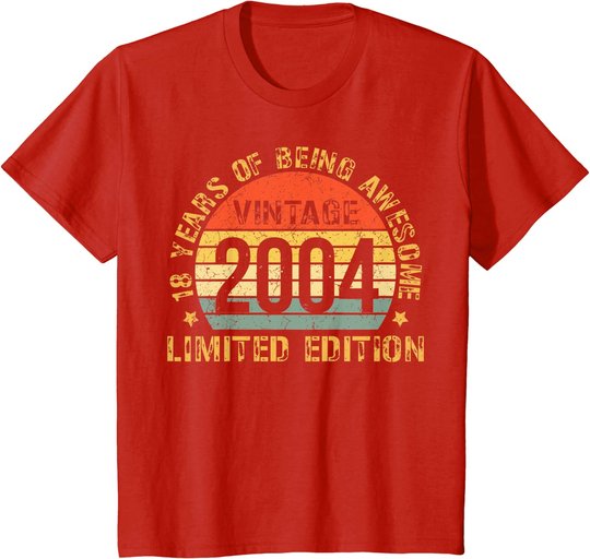 Turning 18 Birthday Decorations Men 18th BDay 2004 Birthday T-Shirt