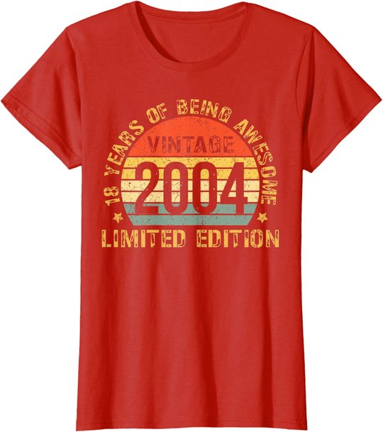 Turning 18 Birthday Decorations Men 18th BDay 2004 Birthday T-Shirt