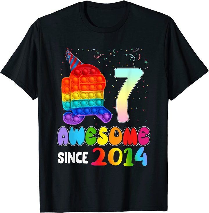 Awesome Since 2014 Among Pop it With Us 7th Birthday Kids T-Shirt