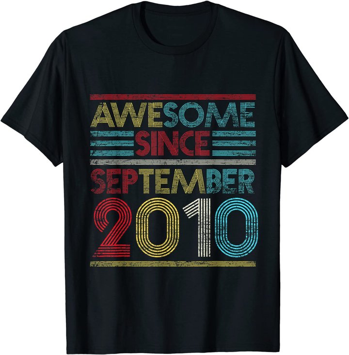 Awesome Since September 2010 Bday Gifts 11th Birthday T-Shirt