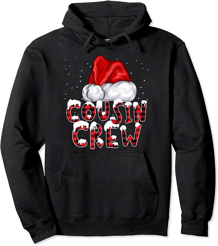 Cousin Crew Red Buffalo Plaid Family Matching Xmas Pajamas Pullover Hoodie