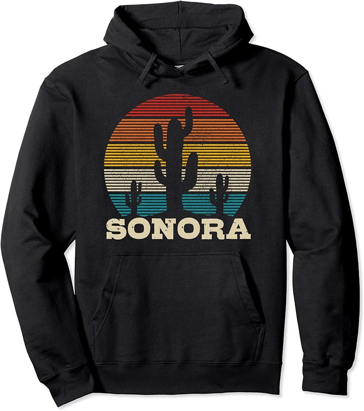 Sonora Mexico Cactus Vintage Retro Desert Souvenir Gift Pullover Hoodie
